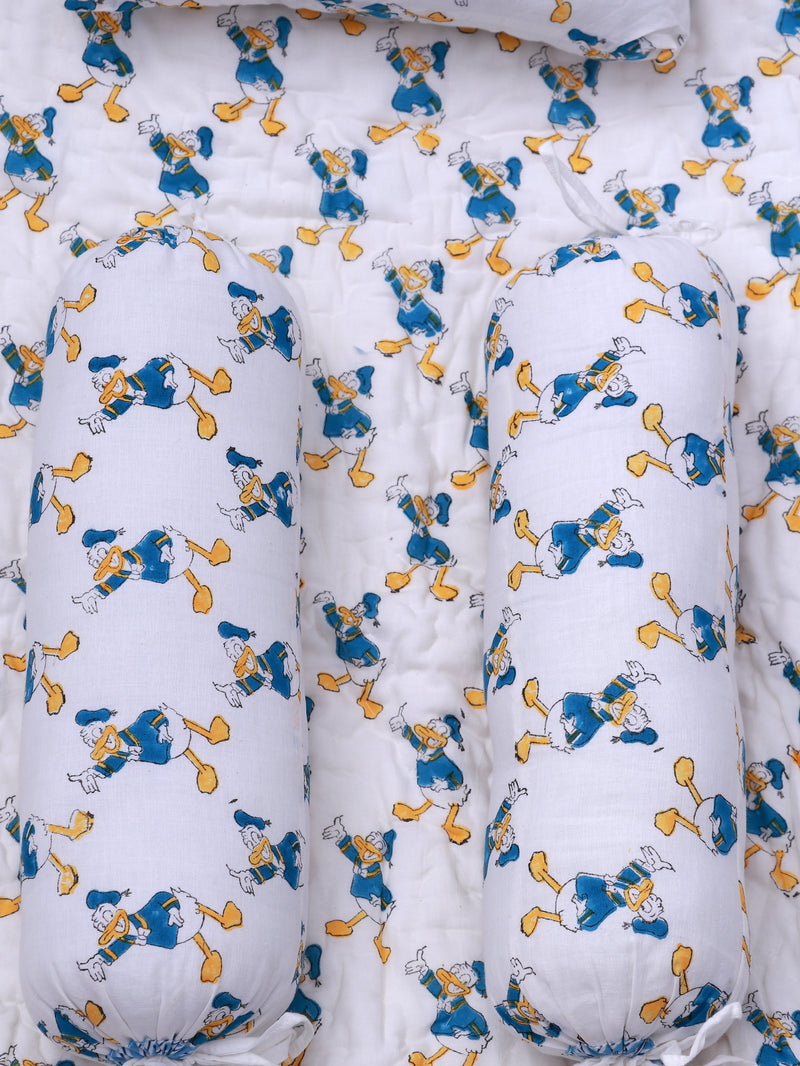100% Organic Cotton Quilt for Kids - Donald Duck - Double Sided - Kid's Quilt Set - Baby Comforter