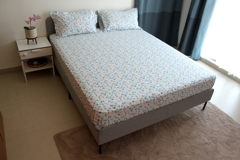 Aquatic Leaves Pure Cotton Bedsheet