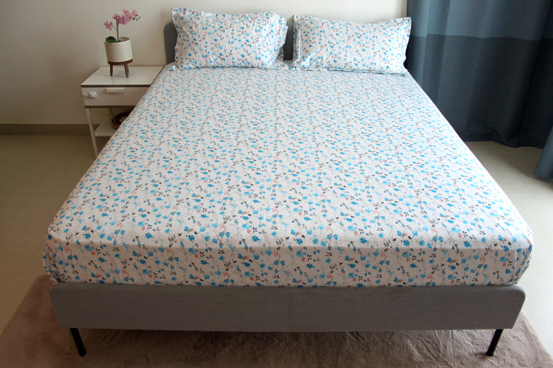 Aquatic Leaves Pure Cotton Bedsheet