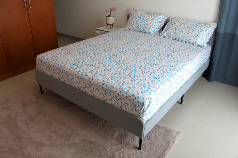 Aquatic Leaves Pure Cotton Bedsheet