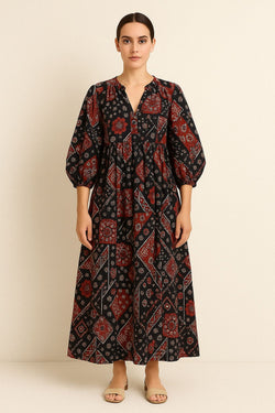 Ornita Floral Printed Long Dress