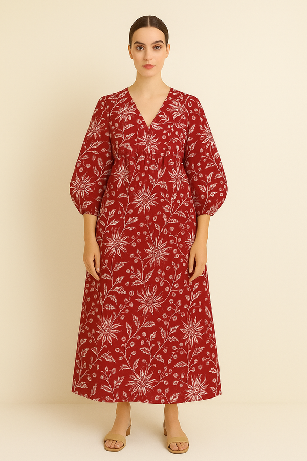 Diva Floral Printed Long Dress