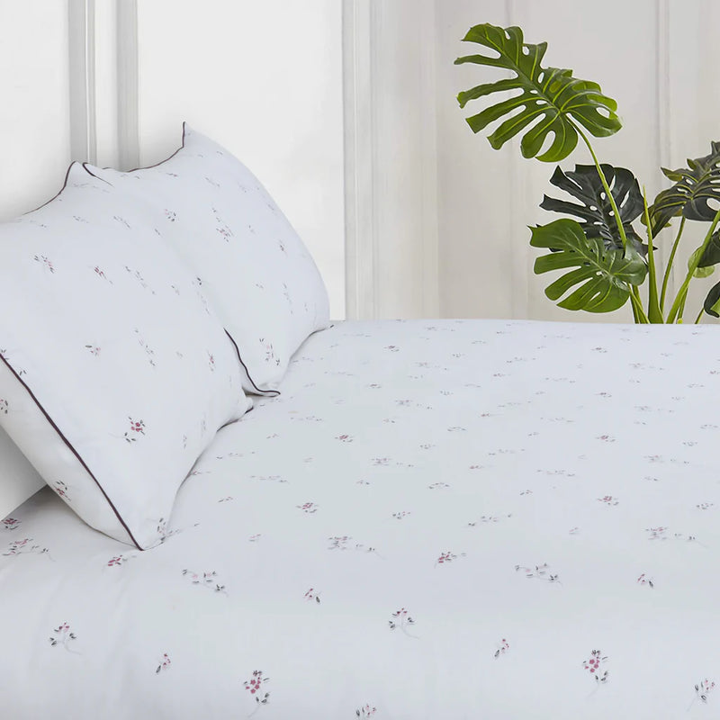 Spread Spain® The White Cotton Prints Superking Size Flat Bedsheet