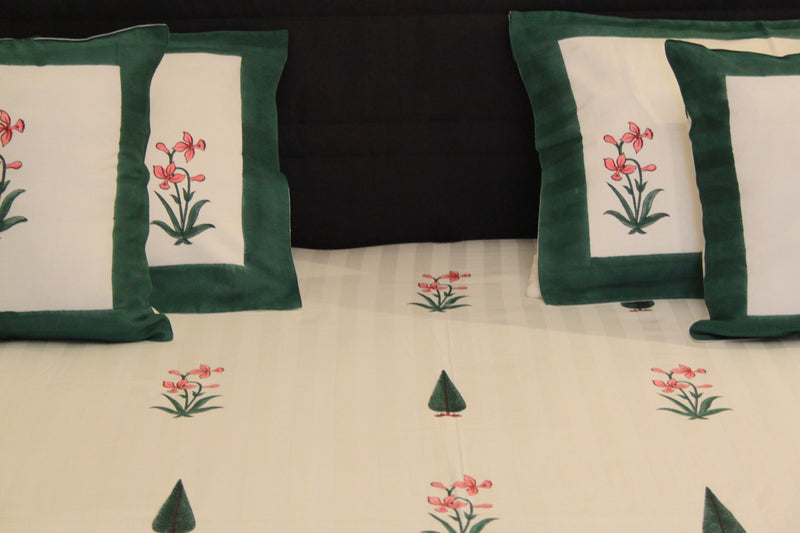 Green Orchid Pure Cotton Bedsheet