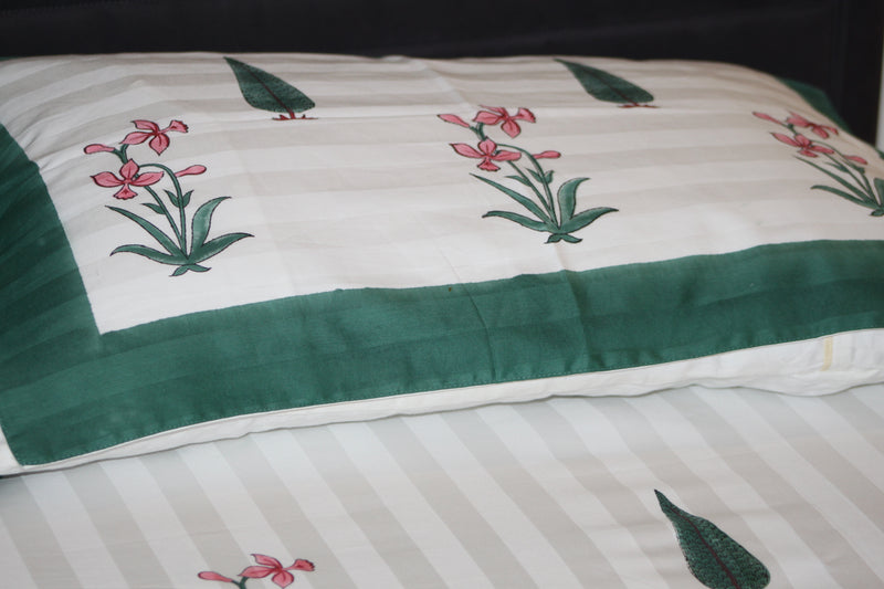 Green Orchid Pure Cotton Bedsheet