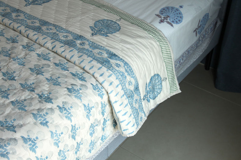 Peacock Blues King Size Quilt