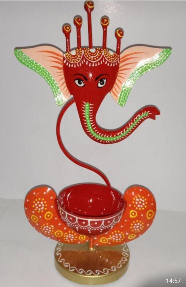 Handmade Lord Ganesha Stylish Tea Light Holder.