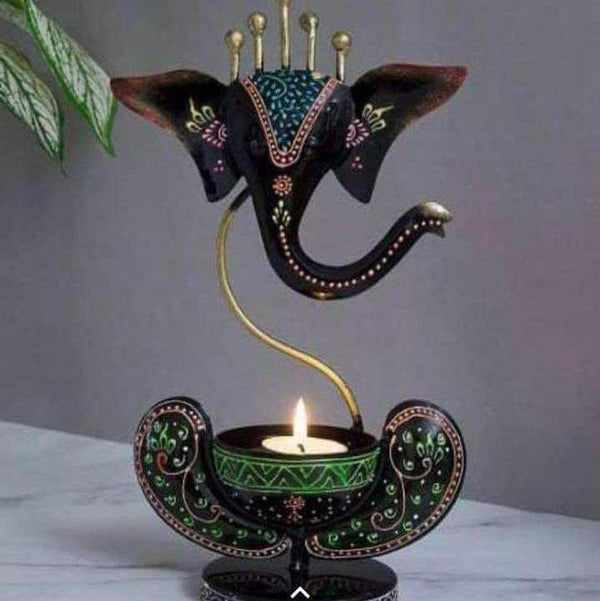 Handmade Lord Ganesha Stylish Tea Light Holder.